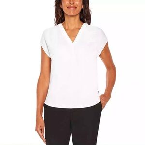 Women’s Banana Republic Sleevless V-Neck Blouse White Size S NWT
